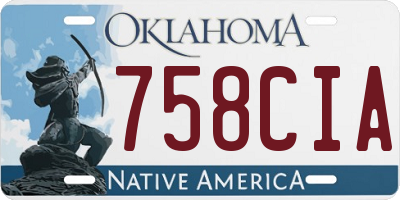 OK license plate 758CIA