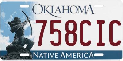 OK license plate 758CIC