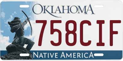 OK license plate 758CIF