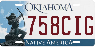 OK license plate 758CIG
