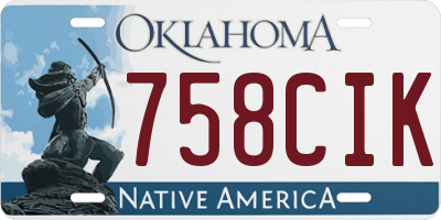 OK license plate 758CIK