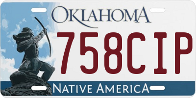OK license plate 758CIP