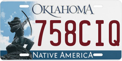 OK license plate 758CIQ