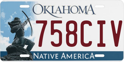 OK license plate 758CIV