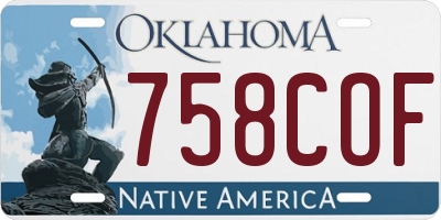 OK license plate 758COF