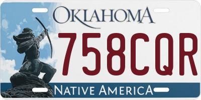 OK license plate 758CQR