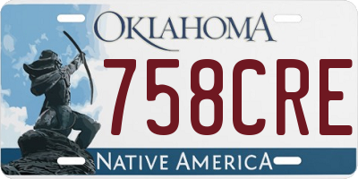 OK license plate 758CRE