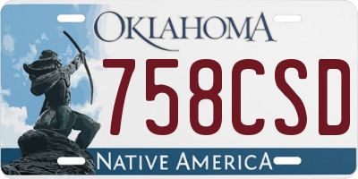 OK license plate 758CSD
