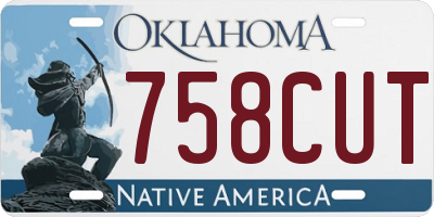OK license plate 758CUT