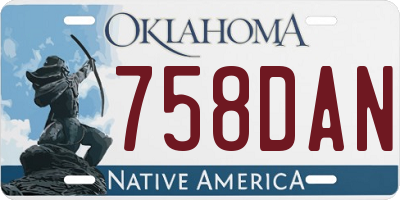 OK license plate 758DAN