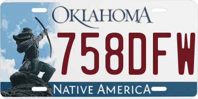 OK license plate 758DFW