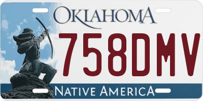 OK license plate 758DMV