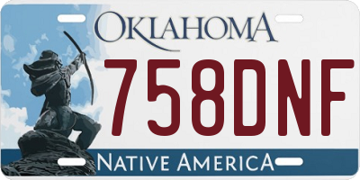 OK license plate 758DNF