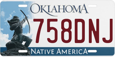 OK license plate 758DNJ