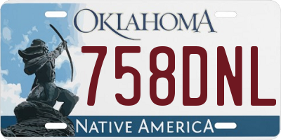 OK license plate 758DNL
