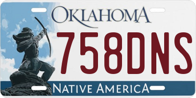 OK license plate 758DNS