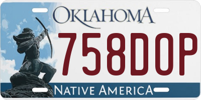 OK license plate 758DOP