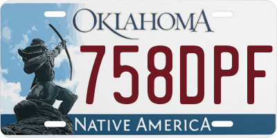 OK license plate 758DPF