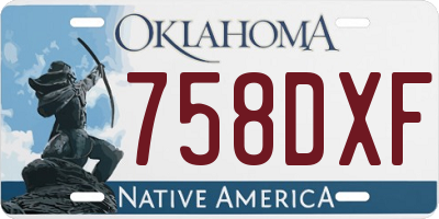 OK license plate 758DXF