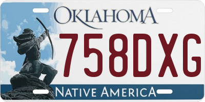 OK license plate 758DXG