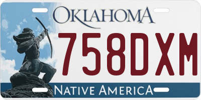 OK license plate 758DXM