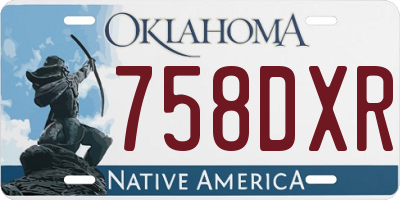 OK license plate 758DXR