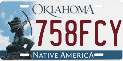 OK license plate 758FCY
