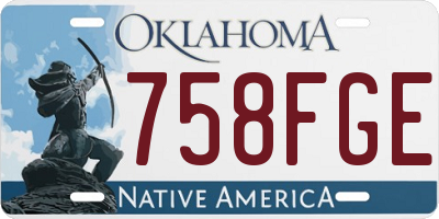 OK license plate 758FGE