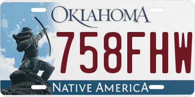 OK license plate 758FHW