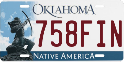 OK license plate 758FIN