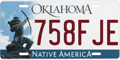 OK license plate 758FJE