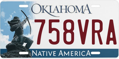 OK license plate 758VRA