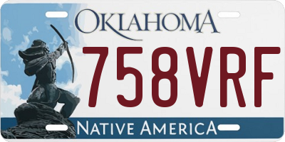 OK license plate 758VRF