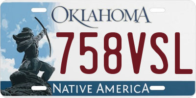 OK license plate 758VSL
