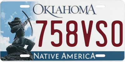 OK license plate 758VSO