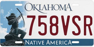 OK license plate 758VSR