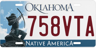 OK license plate 758VTA