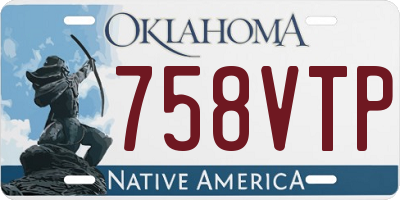 OK license plate 758VTP