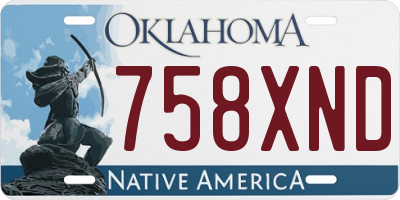 OK license plate 758XND