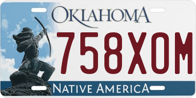 OK license plate 758XOM