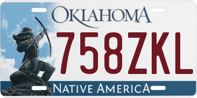 OK license plate 758ZKL