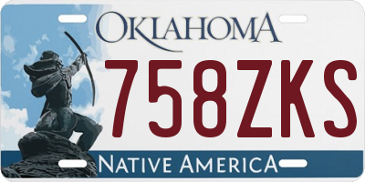OK license plate 758ZKS
