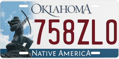 OK license plate 758ZLO