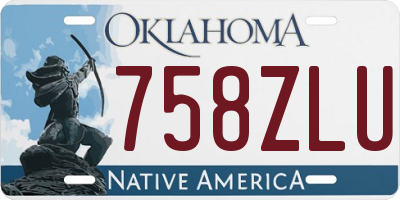 OK license plate 758ZLU