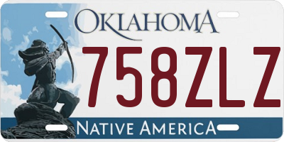 OK license plate 758ZLZ