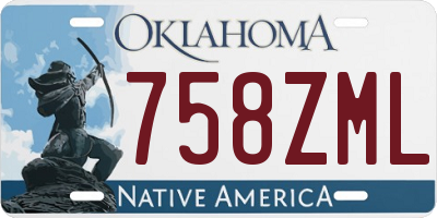 OK license plate 758ZML