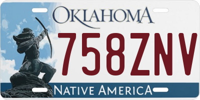 OK license plate 758ZNV