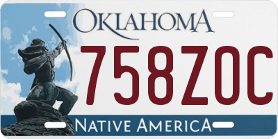 OK license plate 758ZOC