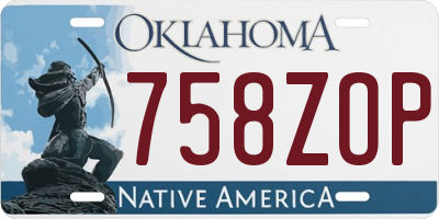 OK license plate 758ZOP