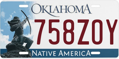 OK license plate 758ZOY